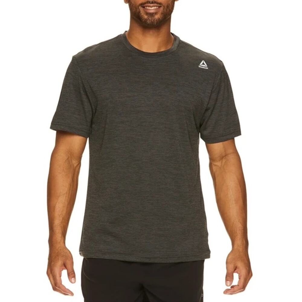Reebox Men's Heather Gray Dash Short Sleeve Athletic Top | Size Large
